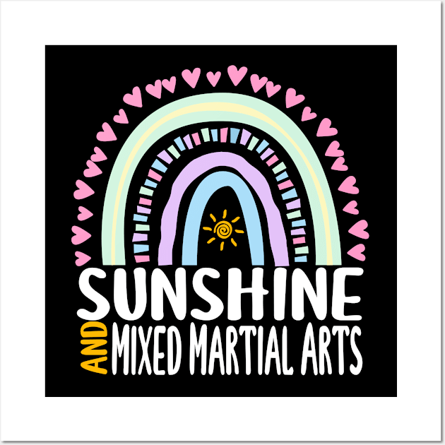 Sunshine and Mixed Martial Arts Cute Rainbow Graphic for Womens Kids Girls Wall Art by ChadPill